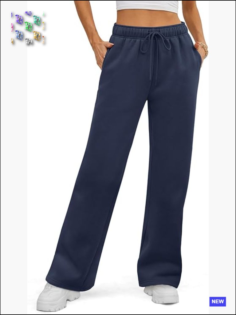 Womens Sweatpants 2026 Fall Baggy Wide Leg Fleece Lined Straight Leg Sweat Pants